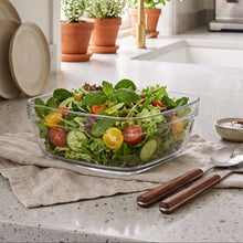 تحميل الصورة في عارض المعرض، 2-Piece Square Clear Glass Bowl Set (1140ml) | Multipurpose Serving & Prep Dish