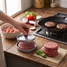 Load image into Gallery viewer, Aluminum Non-Stick Burger Press with Wooden Handle (11.5x2cm) | Heavy-Duty Round Patty Maker