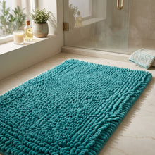 تحميل الصورة في عارض المعرض، 1 Pc Absorbent Luxury Chunky Chenille Bathroom Rug (50x80cm - 1,000 grams) | Ultra-Soft Non-Slip Bath Mat - Turquoise