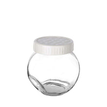 تحميل الصورة في عارض المعرض، Clear glass jar with a white lid on a white background