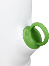 Load image into Gallery viewer, Close-up of a white herb fridge capsule featuring a green handle for easy access and freshness preservation.