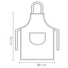 Load image into Gallery viewer, Outline of a apron with dimensions on a white background