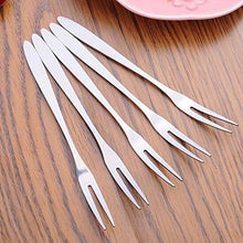 Load image into Gallery viewer, Fruit Fork - Kitchen Expert Stainless Steel Set of 6 Fruit Picks - Mini Snack & Dessert Forks - Hammered Design Appetizer Picks