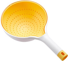 تحميل الصورة في عارض المعرض، Yellow colander with a white handle on a white background