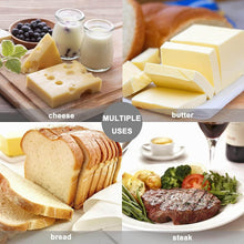 تحميل الصورة في عارض المعرض، Collage of food items: cheese, butter, bread, and steak, showcasing versatile culinary uses.