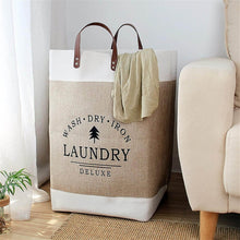 Load image into Gallery viewer, Laundry Bags - Big Laundry Bag with Handle with leather handle