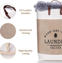 Load image into Gallery viewer, Laundry Bags - Big Laundry Bag with Handle with leather handle