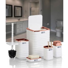 Load image into Gallery viewer, Bathroom Accessories Set - 5 Pcs Decor Bathroom Set (Luna) - Copper Frame
