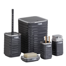 تحميل الصورة في عارض المعرض، طقم اكسسوارات حمام - طقم حمام ديكور 5 قطع (لونا) - إطار فضي