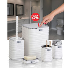 تحميل الصورة في عارض المعرض، طقم اكسسوارات حمام - طقم حمام ديكور 5 قطع (لونا) - إطار فضي