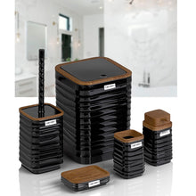 تحميل الصورة في عارض المعرض، طقم اكسسوارات حمام - طقم حمام ديكور 5 قطع (لونا) - إطار خشبي