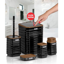 تحميل الصورة في عارض المعرض، طقم اكسسوارات حمام - طقم حمام ديكور 5 قطع (لونا) - إطار خشبي