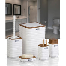 تحميل الصورة في عارض المعرض، طقم اكسسوارات حمام - طقم حمام ديكور 5 قطع (لونا) - إطار خشبي