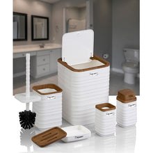 تحميل الصورة في عارض المعرض، طقم اكسسوارات حمام - طقم حمام ديكور 5 قطع (لونا) - إطار خشبي