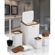 Load image into Gallery viewer, Bathroom Accessories Set - 5 Pcs Decor Bathroom Set (Luna) - Wooden Frame