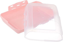 Load image into Gallery viewer, A pink plastic storage container with a transparent lid, shown on a plain white background.