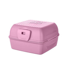 Load image into Gallery viewer, Pink pet carrier with a handle on a white background