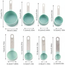 Load image into Gallery viewer, Set of measuring cups with dimensions labeled on a white background