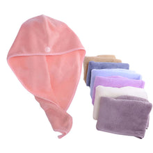 Load image into Gallery viewer, Quick Dry Hair Cap - Super Absorbent Twist Hair Wrap - Premium Shower Turban Hat ( 24 x 63 cm )