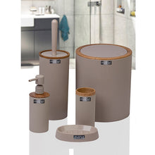 Load image into Gallery viewer, Bathroom Accessories Set - 5 Pcs Decor Bathroom Set (Mina Round) - Wooden Frame