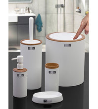 Load image into Gallery viewer, Bathroom Accessories Set - 5 Pcs Decor Bathroom Set (Mina Round) - Wooden Frame