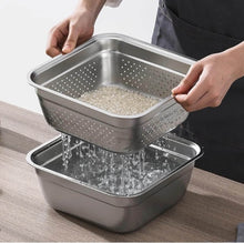 تحميل الصورة في عارض المعرض، Bowls - Multi-Purpose Stainless Steel Square Bowl - 30 x 30 cm.