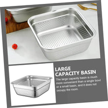 Load image into Gallery viewer, Stainless steel large capacity basin on a kitchen counter with text highlighting its features.