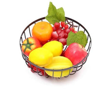 Load image into Gallery viewer, Bowls - Metal & Wood Modern Decorative Fruit Bowl ( 26.0 cm )