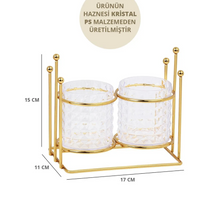 تحميل الصورة في عارض المعرض، Multipurpose Acrylic Organizer with Golden Stand - Golden Organizer with 2 Slots