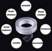 تحميل الصورة في عارض المعرض، Transparent tape with features listed on a black background
