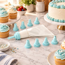 Load image into Gallery viewer, Pastry bag with multiple tips on a white background