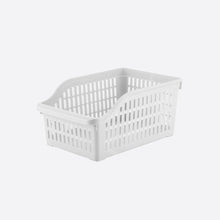 Load image into Gallery viewer, White storage basket on a light gray background