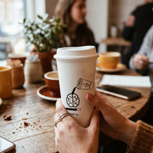 تحميل الصورة في عارض المعرض، Cups/Mugs/Jars/Jugs - Plastic Reusable Coffee Cup with Lid - Termo Cup - 473 ml. Travel Mug with brain graphic