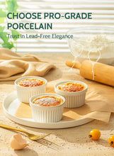 Load image into Gallery viewer, Porcelain Ramekins - Set of 3 Soufflé Dishes 200 ml