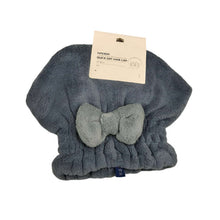 Load image into Gallery viewer, Gray quick dry hair cap with a bow on a white background