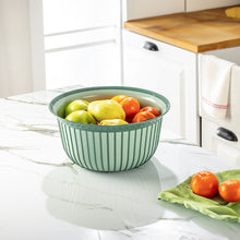 Load image into Gallery viewer, Bowls - Multi Purpose Linea Round Mixing Bowl - ( 5000 ml ) filled with colorful fruits on a modern kitchen countertop.