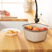 Load image into Gallery viewer, Bowls - Plastic Washing Bowl (4.0 Lt.) BPA-free food grade PP with apples on a kitchen countertop.