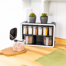 Load image into Gallery viewer, Kitchen Spice Rack - 9-Jar Seasoning Organizer - Spice Rack Organizer Wall Mount/Countertop, Seasoning Containers