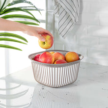 Load image into Gallery viewer, Bowls - Plastic Washing Bowl (4.0 Lt.) BPA-free food grade PP filled with fresh apples on a kitchen countertop.