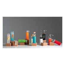 Load image into Gallery viewer, Bottles - Glass Bottle with Silicone Cover - 420 ml. Borosilicate Glass Bottle with Leakproof Lid