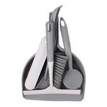 تحميل الصورة في عارض المعرض، Set of cleaning tools including a brush, squeegee, and dustpan in gray and white on a white background.