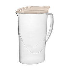 تحميل الصورة في عارض المعرض، Clear pitcher with a beige lid on a white background