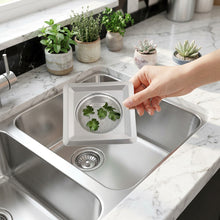 تحميل الصورة في عارض المعرض، Sink Garbage Strainer - Square Hair Catcher for Showers - Kitchen Sink Plug Strainers Drain Hair Catcher Stainless Steel in a kitchen sink.