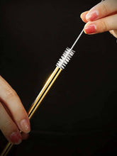 Load image into Gallery viewer, Straws - Reusable Stainless Steel Straws - (Set of 4 Pieces Straws with Cleaning Brush)