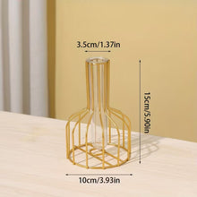 Load image into Gallery viewer, Nordic-Style Glass Tabletop Planter & Hydroponic Vase with Metal Rack Stand (2-Piece Set)