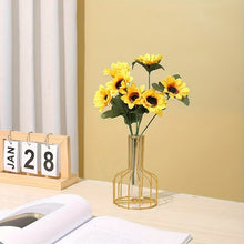 Load image into Gallery viewer, Nordic-Style Glass Tabletop Planter & Hydroponic Vase with Metal Rack Stand (2-Piece Set)