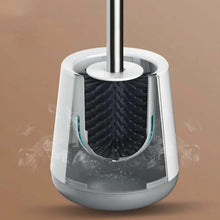 Load image into Gallery viewer, Toilet brush with holder on a brown background