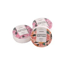 Load image into Gallery viewer, Two compression bath towels in packaging on a white background