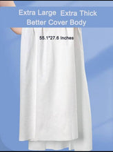 Load image into Gallery viewer, White towel with text on a blue background