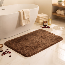 Load image into Gallery viewer, 1 Pc Absorbent Premium Luxury Yarn Bath Rug (50x80cm) | Ultra-Soft Shaggy Microfiber Mat - Coffee Brown